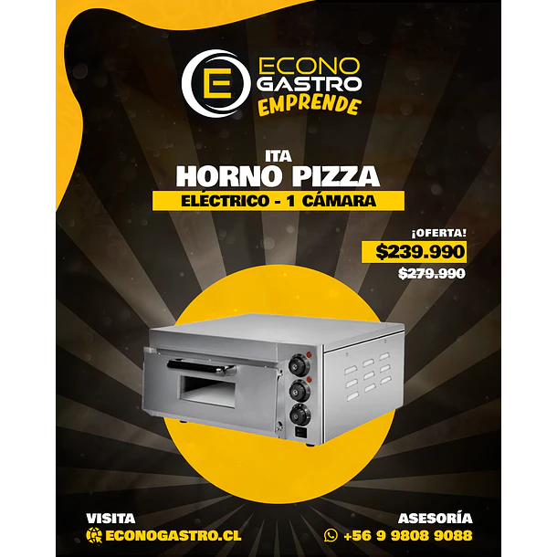 Horno Pizza 1 Camara Eléctrico ITA