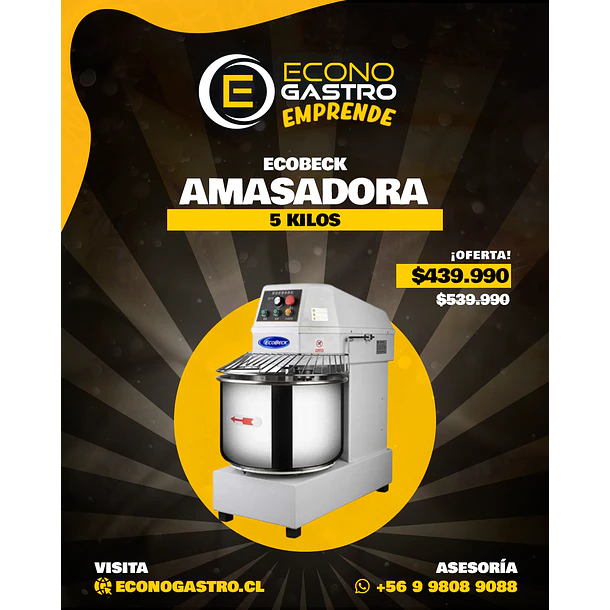 Amasadora Ecobeck 5 Kilos