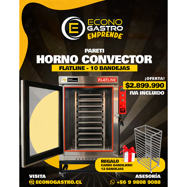 Horno Turbo Convector 10 Bandejas Flatline 1
