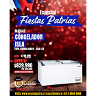 Congelador isla tapa de vidrio curvo 562 lts. 1750x675x850 mm. 1