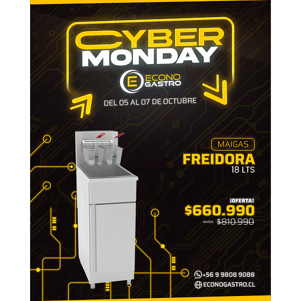 Freidora a Gas 18 Lts Maigas