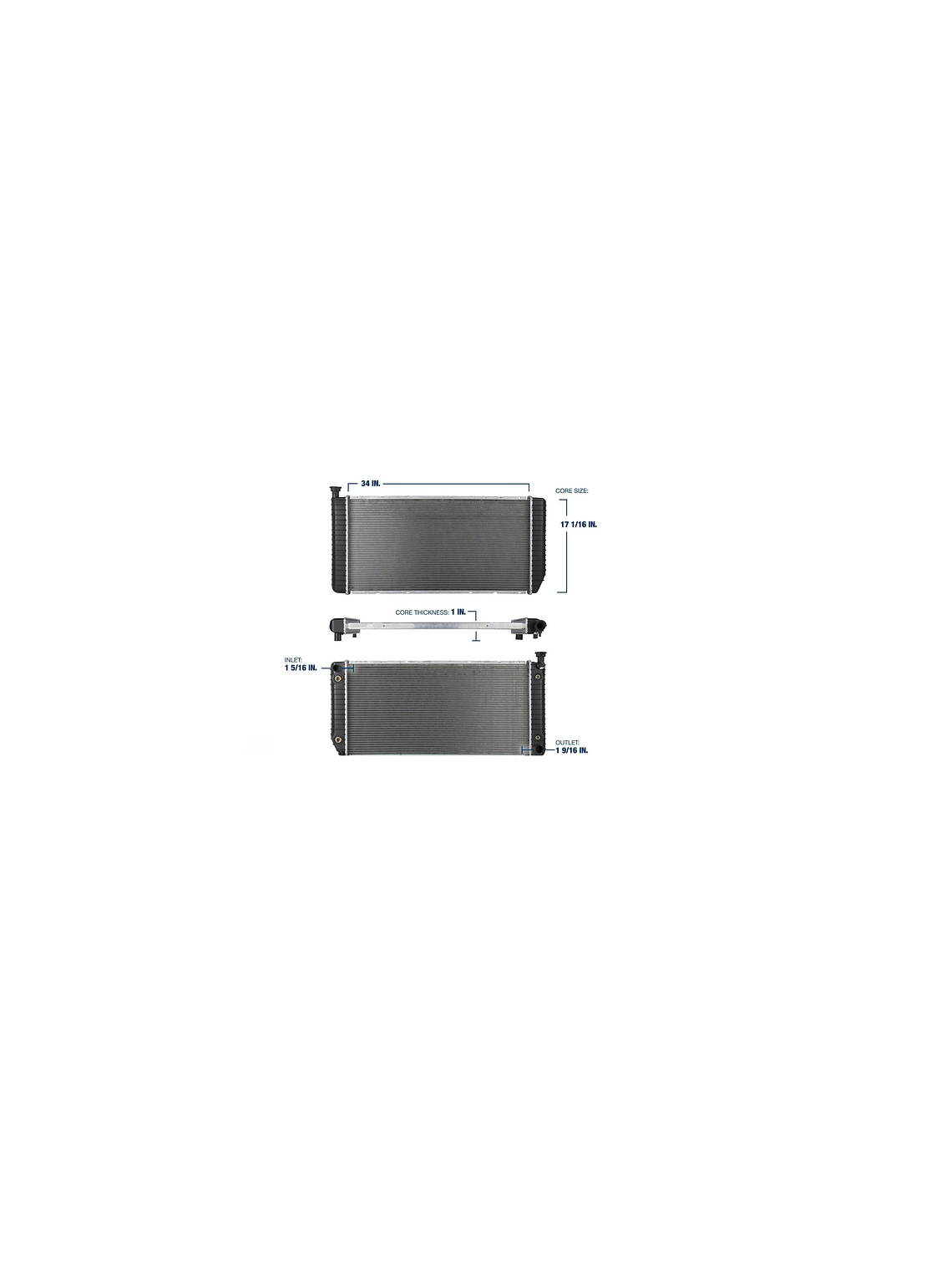 Radiador de Motor Chevrolet C1500 5.7 1995 al 1999 3