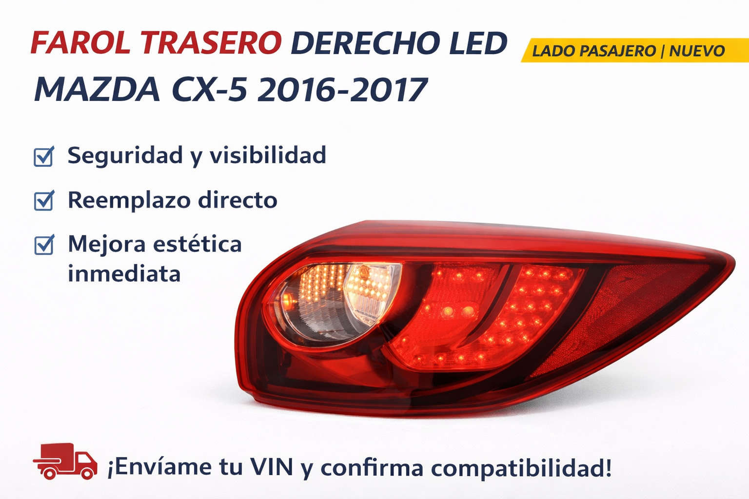 FAROL TRASERO DERECHO LED MAZDA CX5 2016/2017