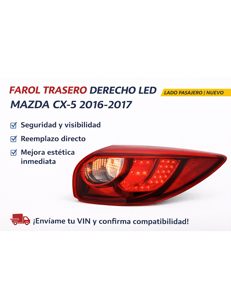 FAROL TRASERO DERECHO LED MAZDA CX5 2016/2017 1
