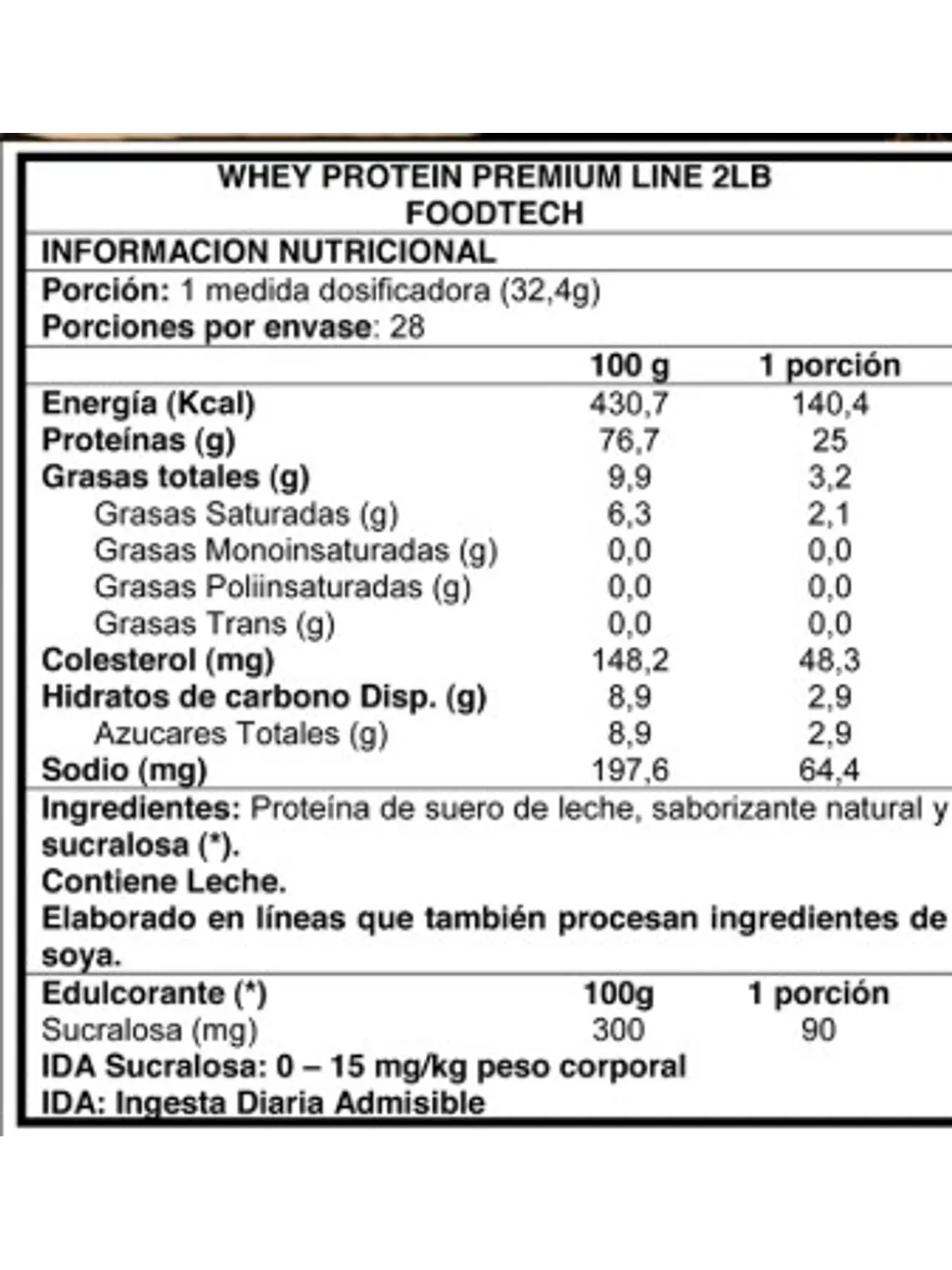 Whey Protein Premium Line 2lbs Premium Chocolate - Foodtech 2