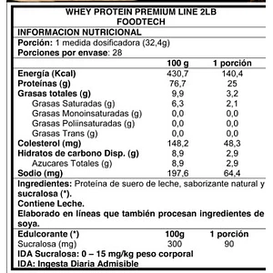 Whey Protein Premium Line 2lbs Premium Chocolate - Foodtech