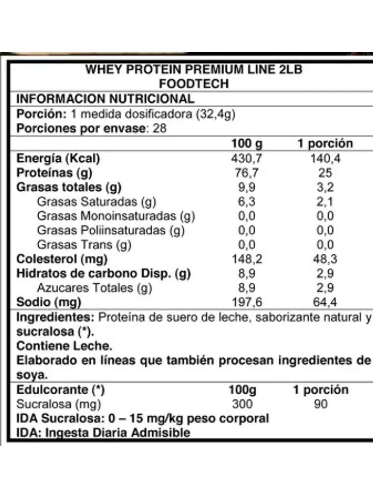 Whey Protein Premium Line 2lbs Premium Chocolate - Foodtech 2