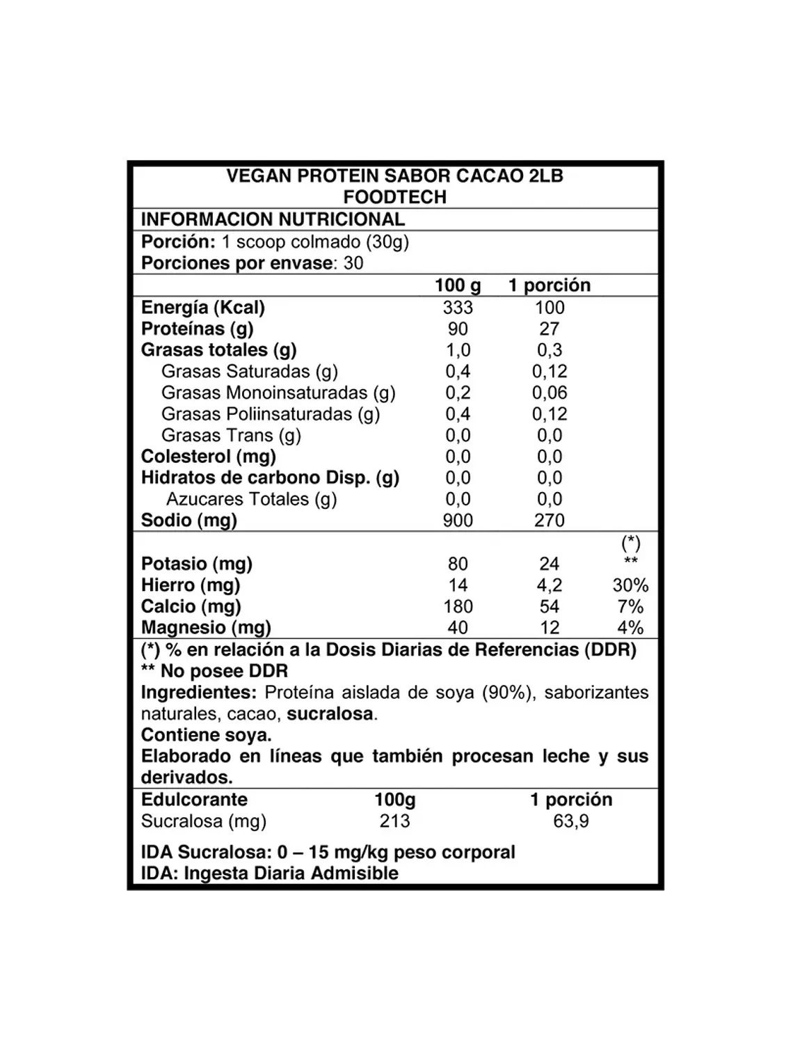 Vegan Protein - Foodtech Sabor Vainilla Ice Cream 2