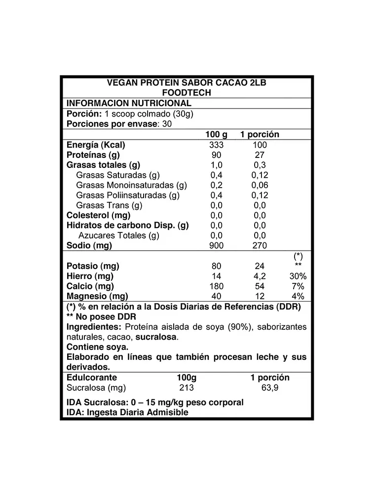 Vegan Protein - Foodtech Sabor Vainilla Ice Cream 2