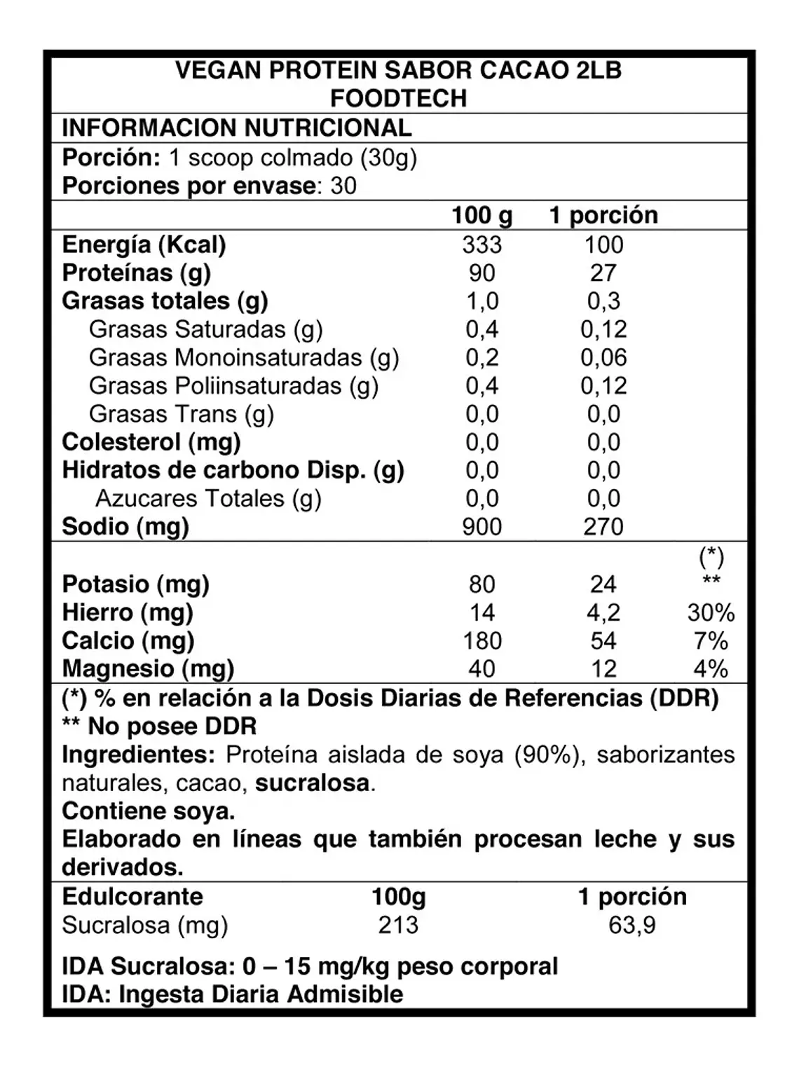 100% Whey Protein Premium Line 2lbs - Foodtech - Vainilla ice cream  2