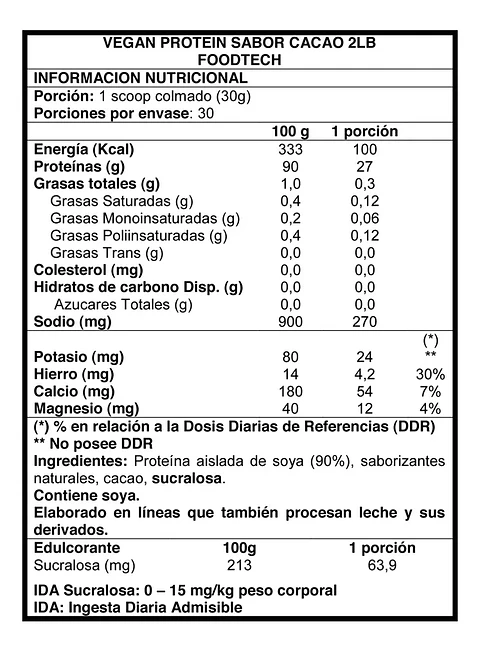 100% Whey Protein Premium Line 2lbs - Foodtech - Vainilla ice cream 