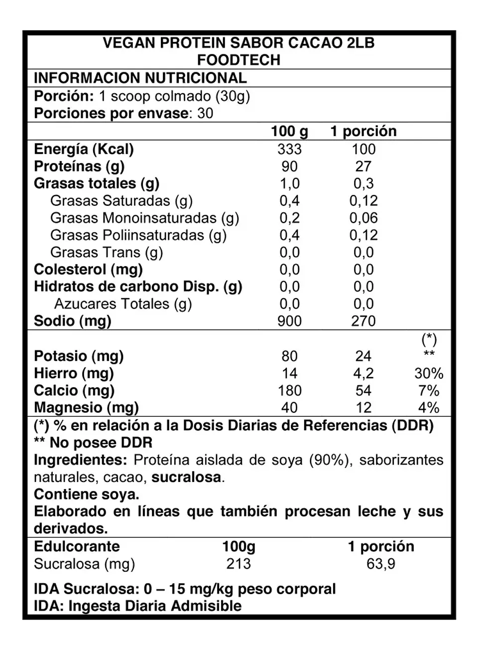 100% Whey Protein Premium Line 2lbs - Foodtech - Vainilla ice cream  2