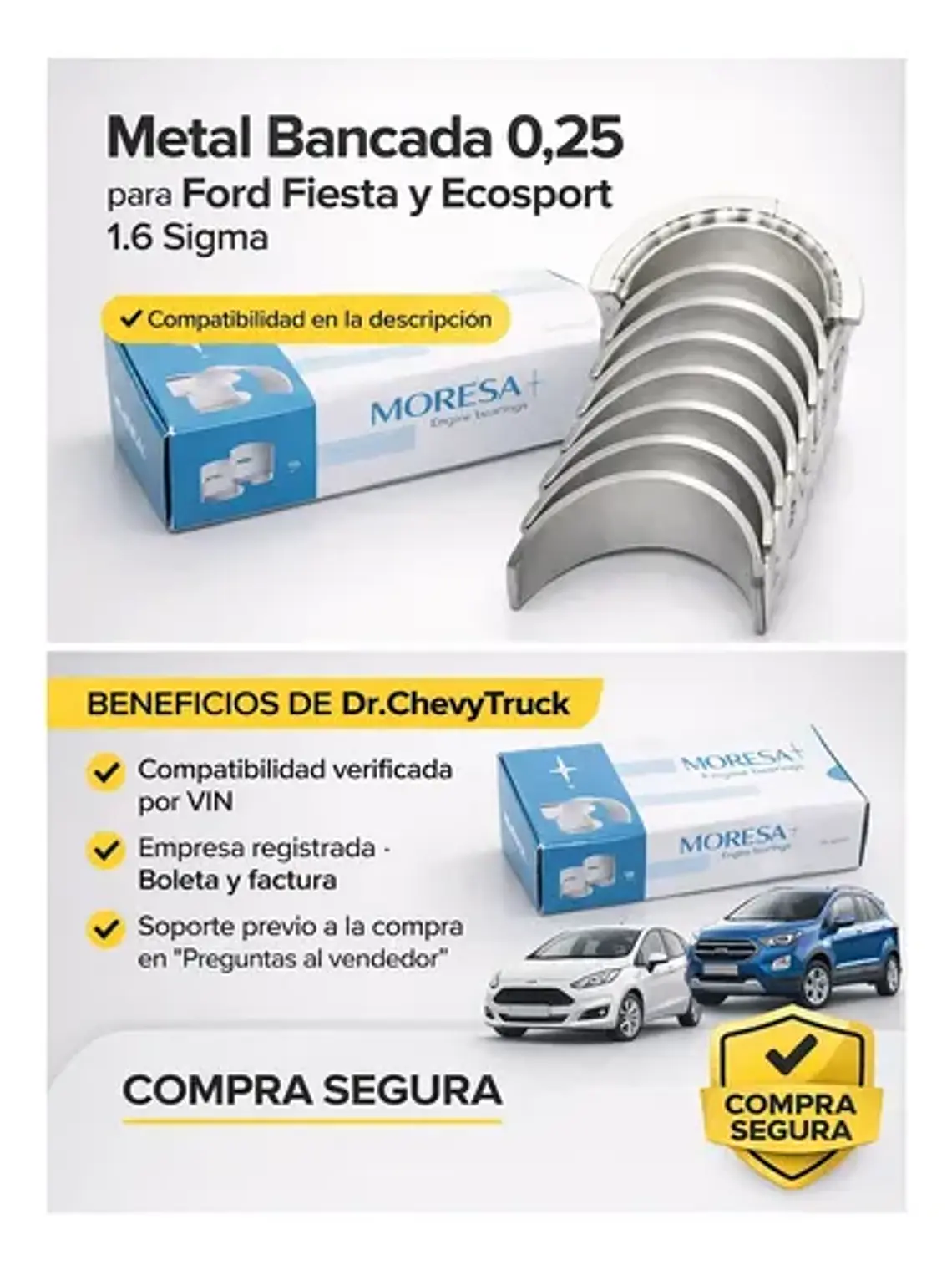 Metal Bancada 0,25mm Ford Fiesta Ecosport 1.6 Sigma 11-20 1