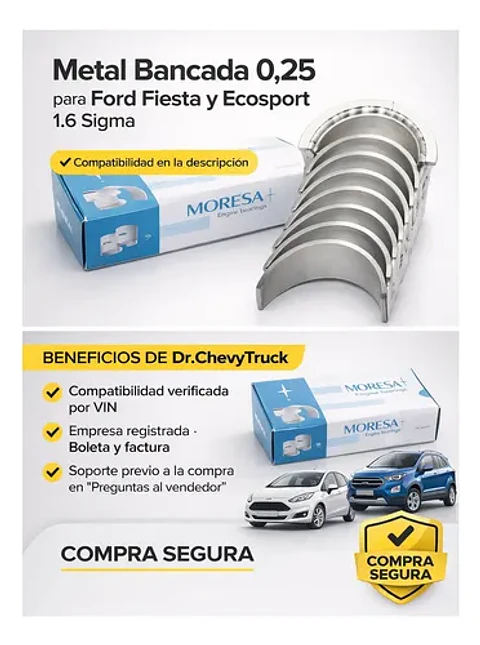 Metal Bancada 0,25mm Ford Fiesta Ecosport 1.6 Sigma 11-20