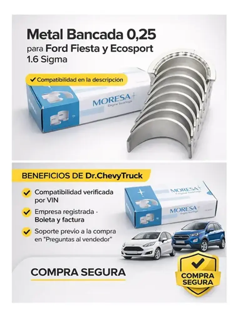 Metal Bancada 0,25mm Ford Fiesta Ecosport 1.6 Sigma 11-20 1