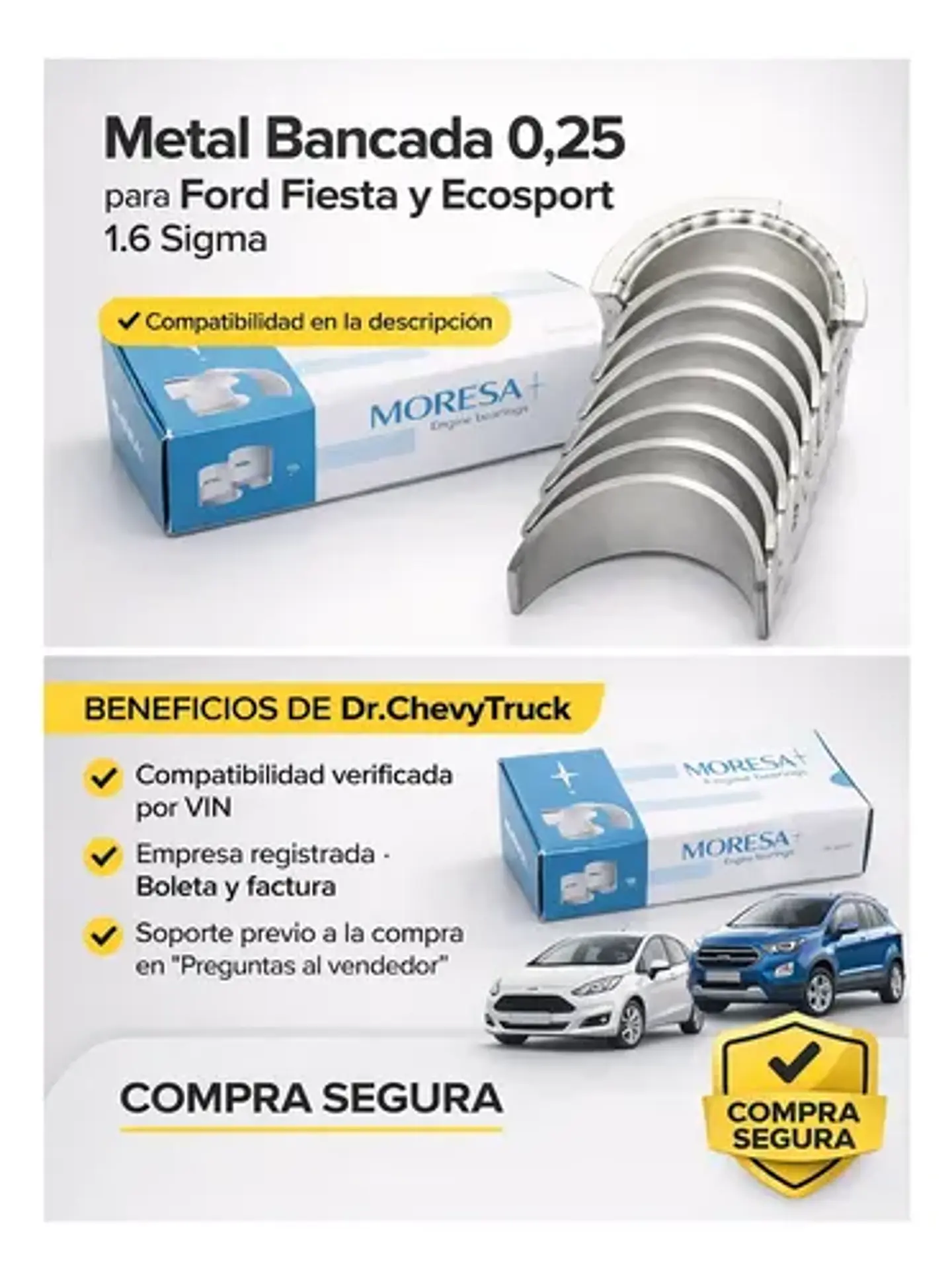 Metal Bancada 0,25mm Ford Fiesta Ecosport 1.6 Sigma 11-20 1