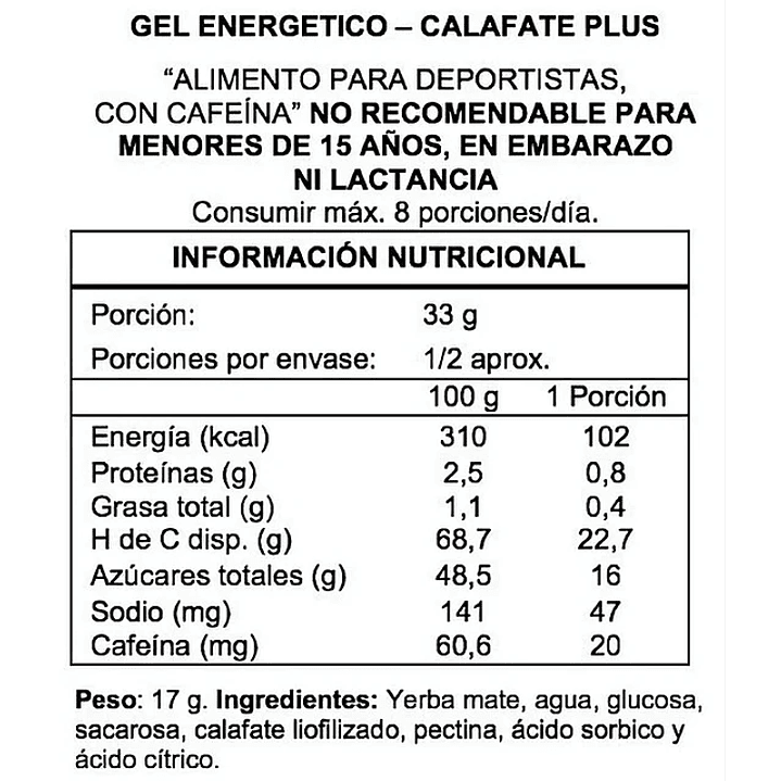 Gel Energético Deportivo Wildmate Plus Calafate - 1 unidad 3