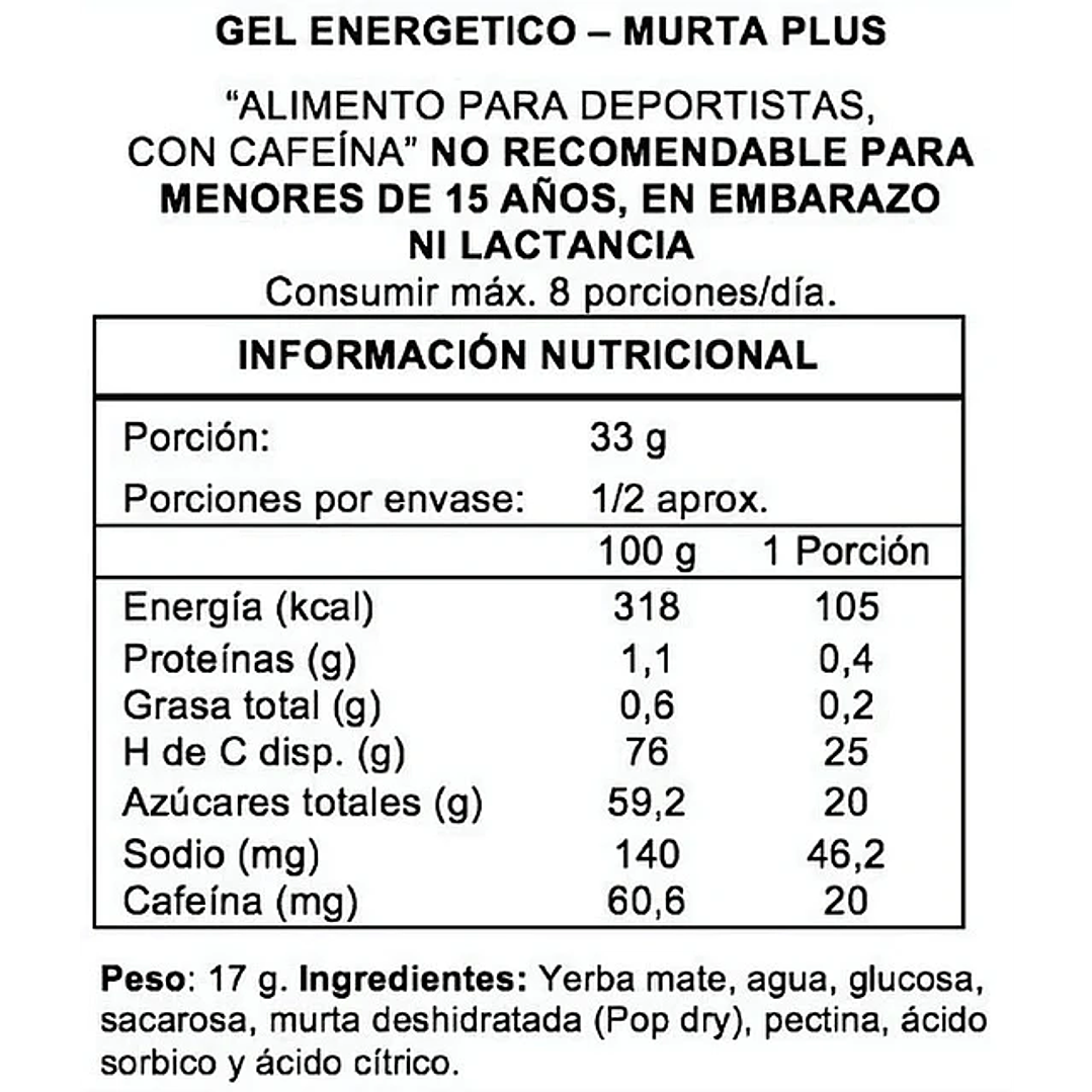 Gel Energético Deportivo Wildmate Plus Murta - 1 unidad 3