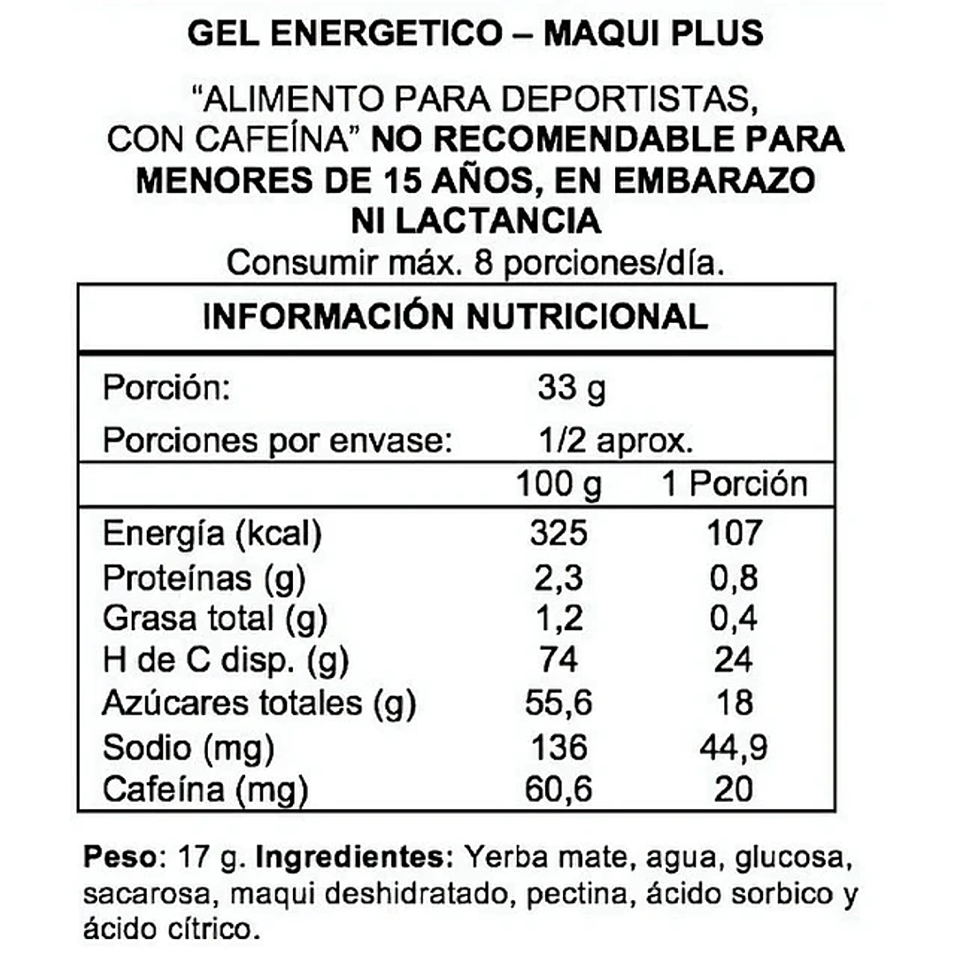 Gel Energético Deportivo Wildmate Plus Maqui - 1 unidad 3