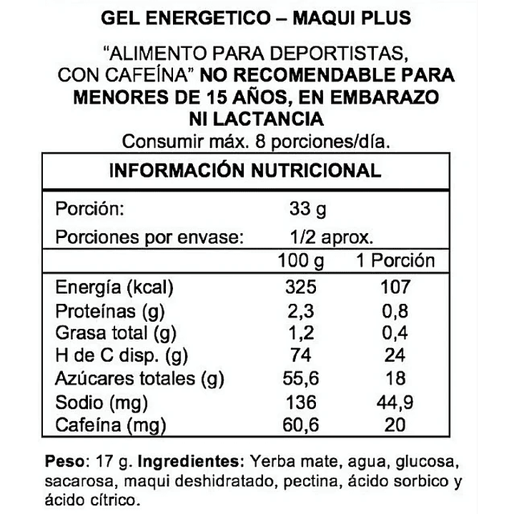 Gel Energético Deportivo Wildmate Plus Maqui - 1 unidad 3