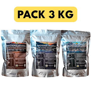 Pack 3 kg Proteína Vegana Arroz, Soya y Arveja – EcoProteínas®