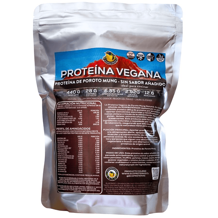 Proteína de Poroto Mung 440 g | Sin Sabor Añadido – EcoProteínas® 1