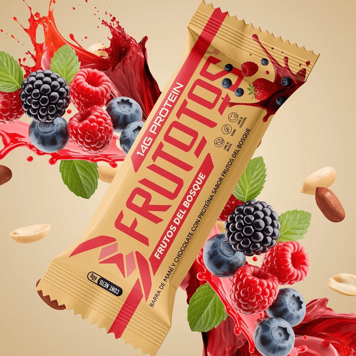 Barra 14 g de Proteína Vegana Frutotos - sabor Frutos del Bosque 1