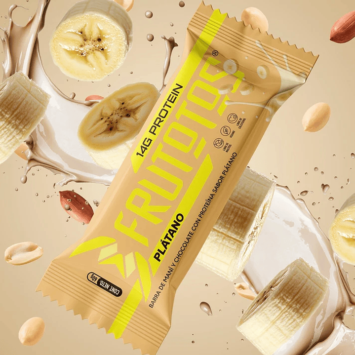 Barra 14 g de Proteína Vegana Frutotos - sabor Plátano 1