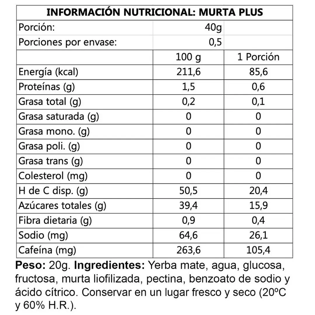 Gel Energético Deportivo Wildmate Plus Murta - 1 unidad 2