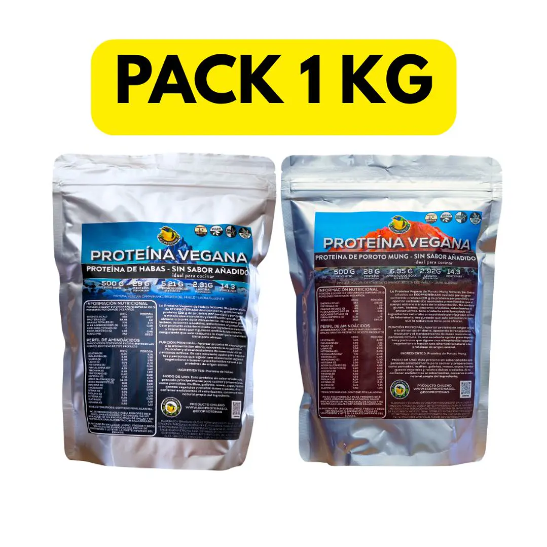 Pack 1 kg Proteína de Habas y Poroto Mung | Ideal para cocinar – EcoProteínas® 1