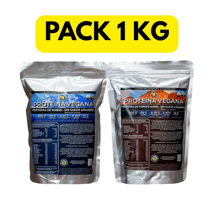 Pack 1 kg Proteína de Habas y Poroto Mung | Ideal para cocinar – EcoProteínas® 1