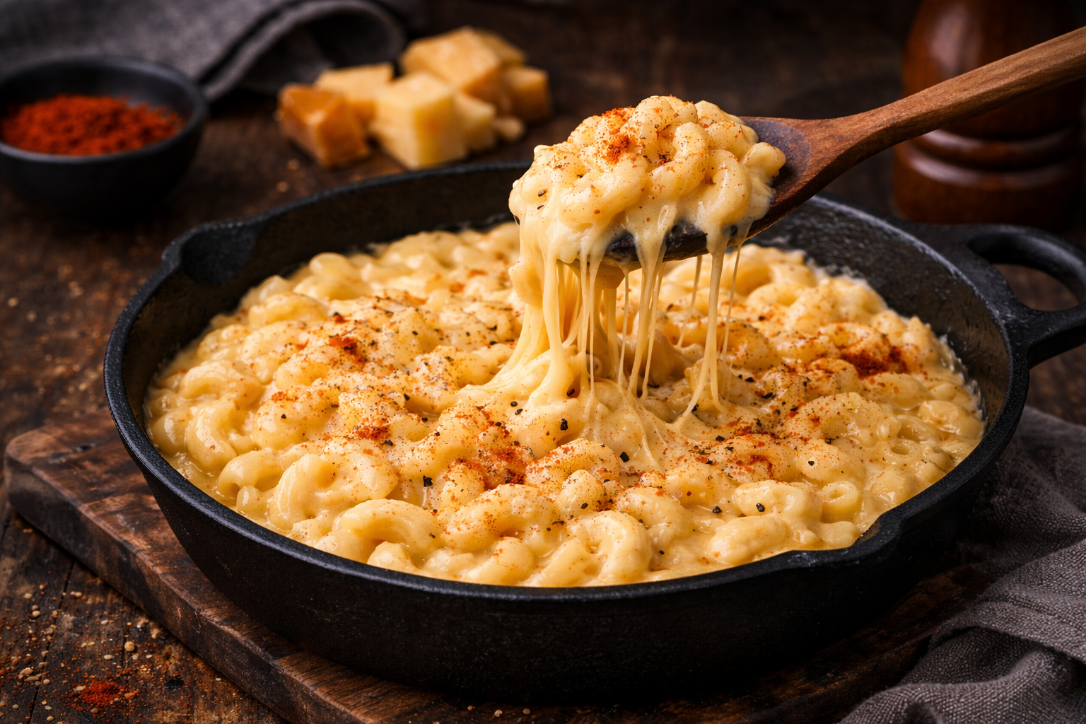 Mac & Cheese con Doble Queso Ahumado