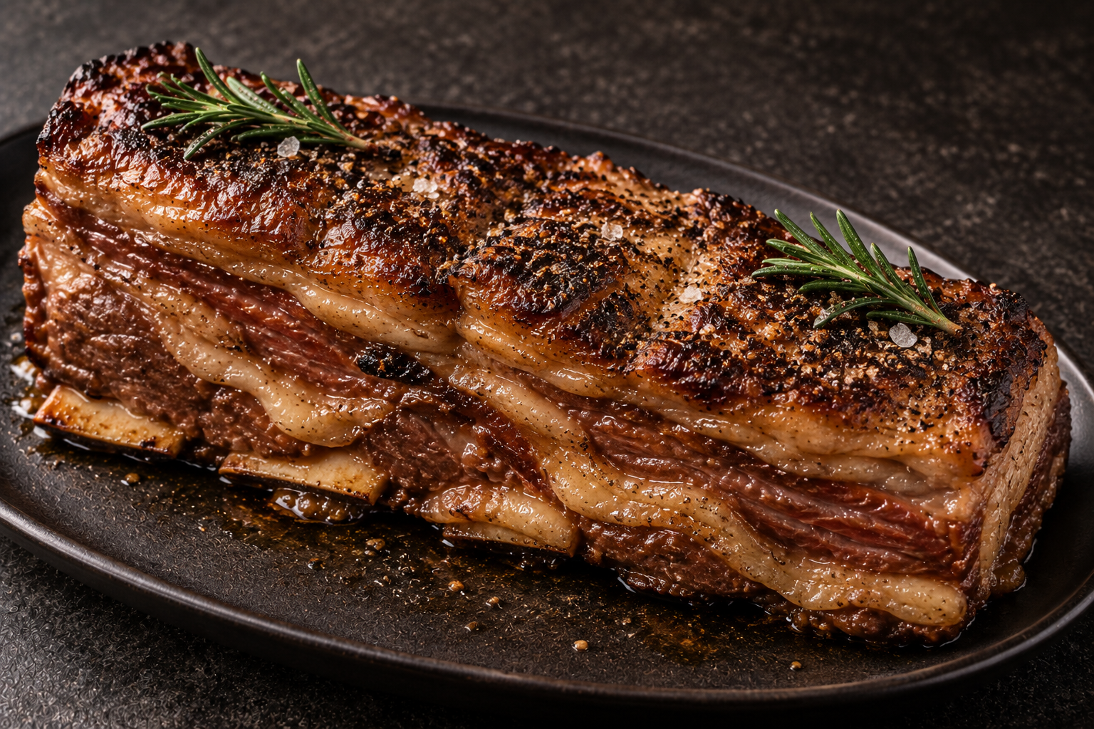 Asado de Tira Ahumado en Frío con Mantequilla y Romero