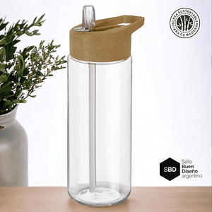 Botella Recta bambu tapa flip 500cc con Logo Personalizado