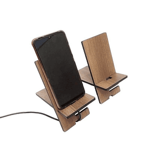 Soporte de madera iPad/Tablet/Smartphone M6 con Logo