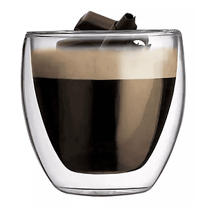 Vaso doble vidrio borosilicato 250ml Personalizado con Logo
