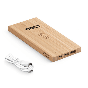 Cargador PowerBand Madera Bambu Personalizado con Logo 