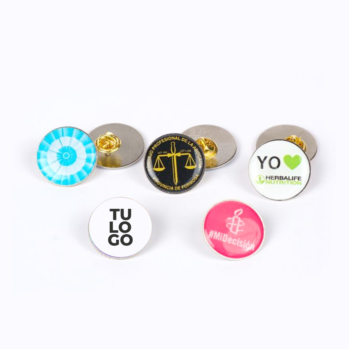 Pin Moderno Pin metalico base estandar con logo personalizado