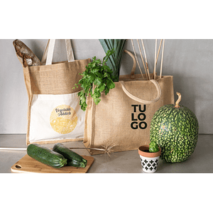 Bolsa multiuso de arpillera con logo 