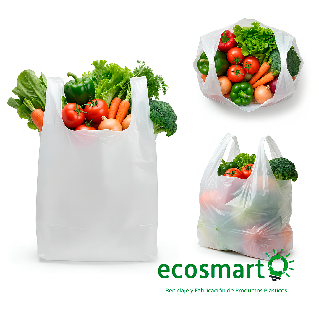 Bolsa Tipo Camiseta Color Blanca - 28cmx35cm - 100 unidades 4