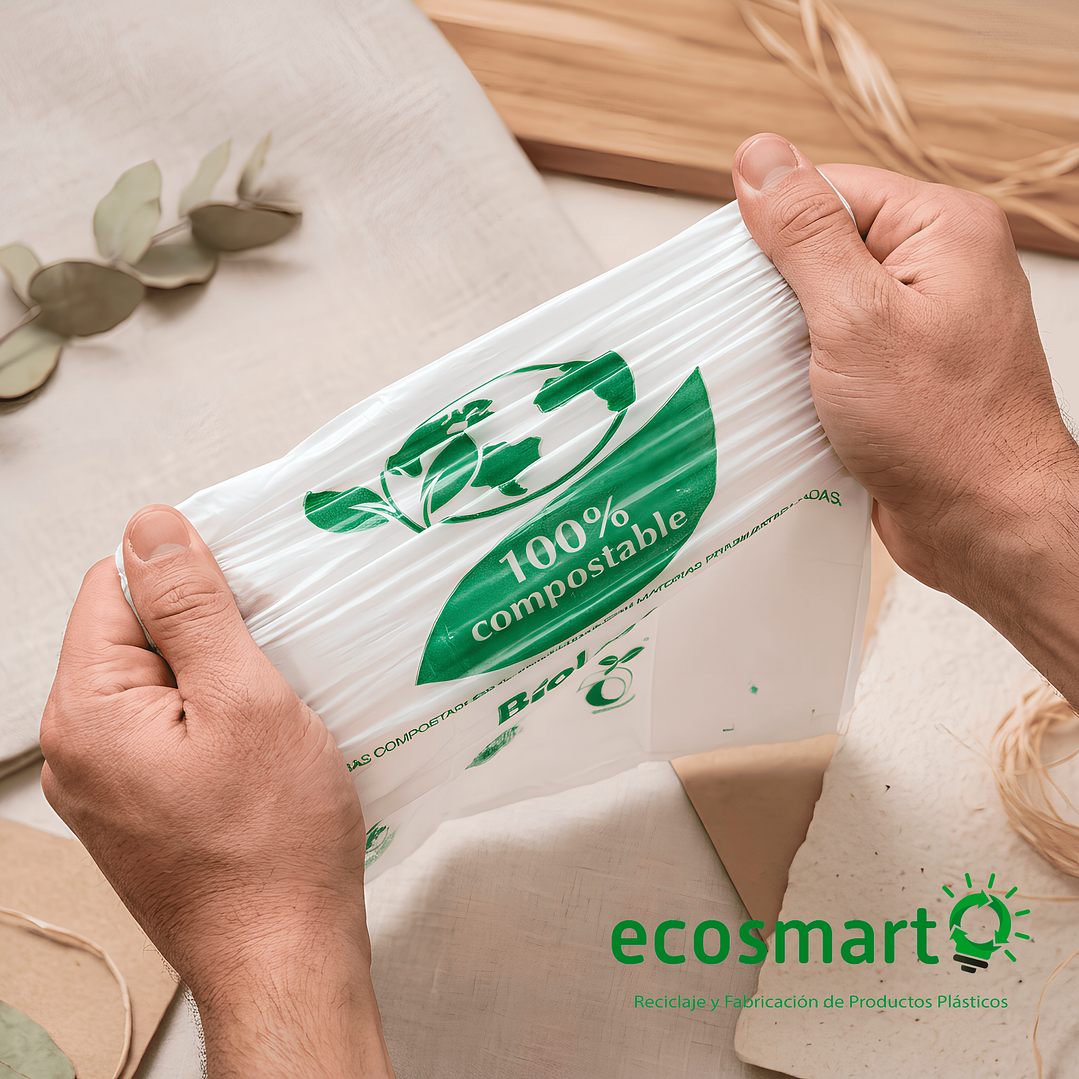 Bolsa Tipo Camiseta Compostable  40x50 - Extra Fuerte - 100 unidades 4