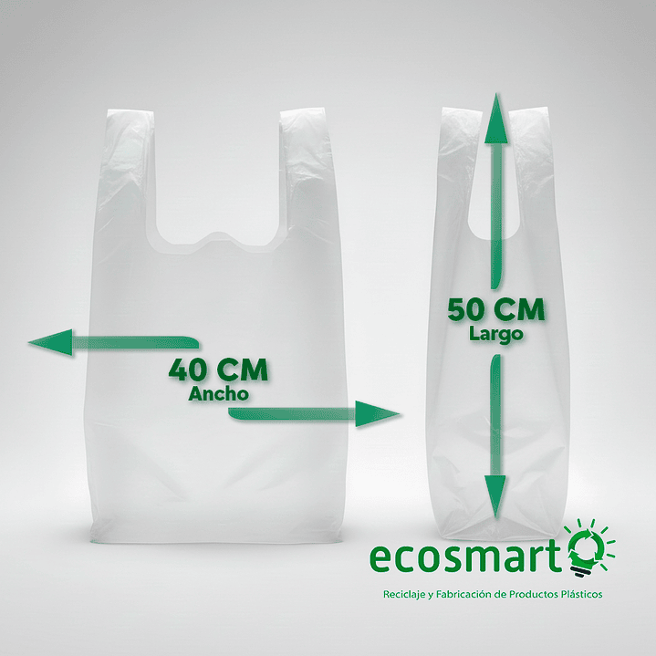 Bolsa Tipo Camiseta Color Blanca - 40cmx50cm - 100 unidades 2