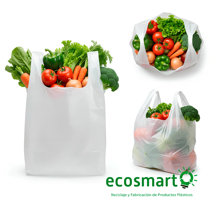 Bolsa Tipo Camiseta Color Blanca - 50cmx60cm - 100 unidades 5