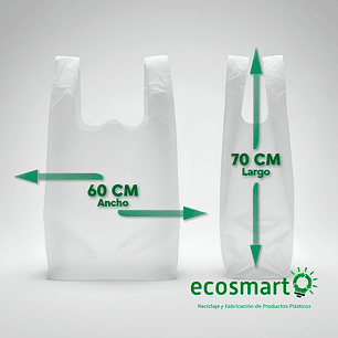 Bolsa Tipo Camiseta Color Blanca  60cmx70cm - 100 unidades