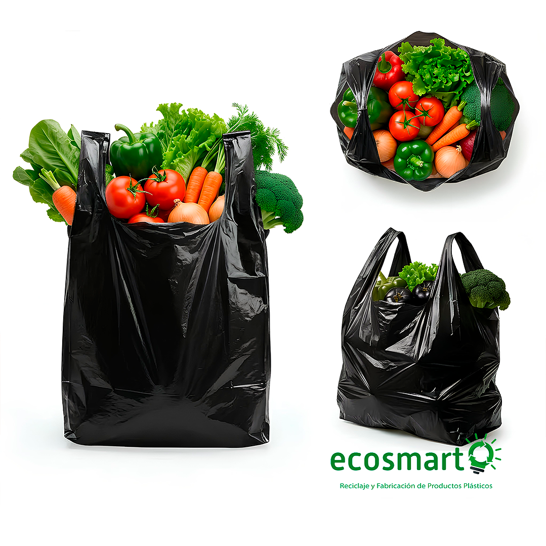 Bolsa Tipo Camiseta Color Negro - 33cmx40cm - 100 unidades 5