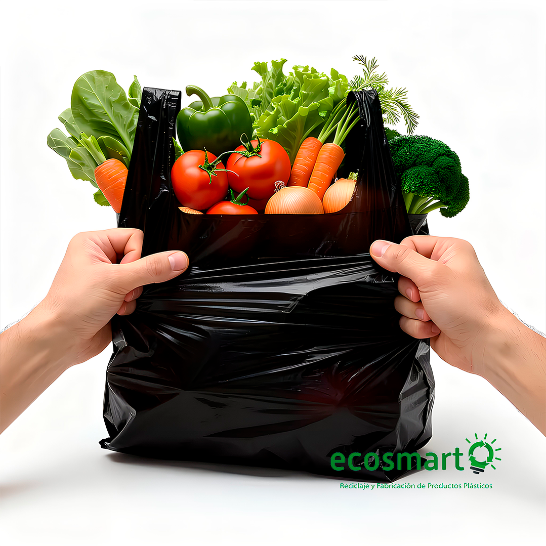 Bolsa Tipo Camiseta Color Negro - 50cmx60cm - 100 unidades 3