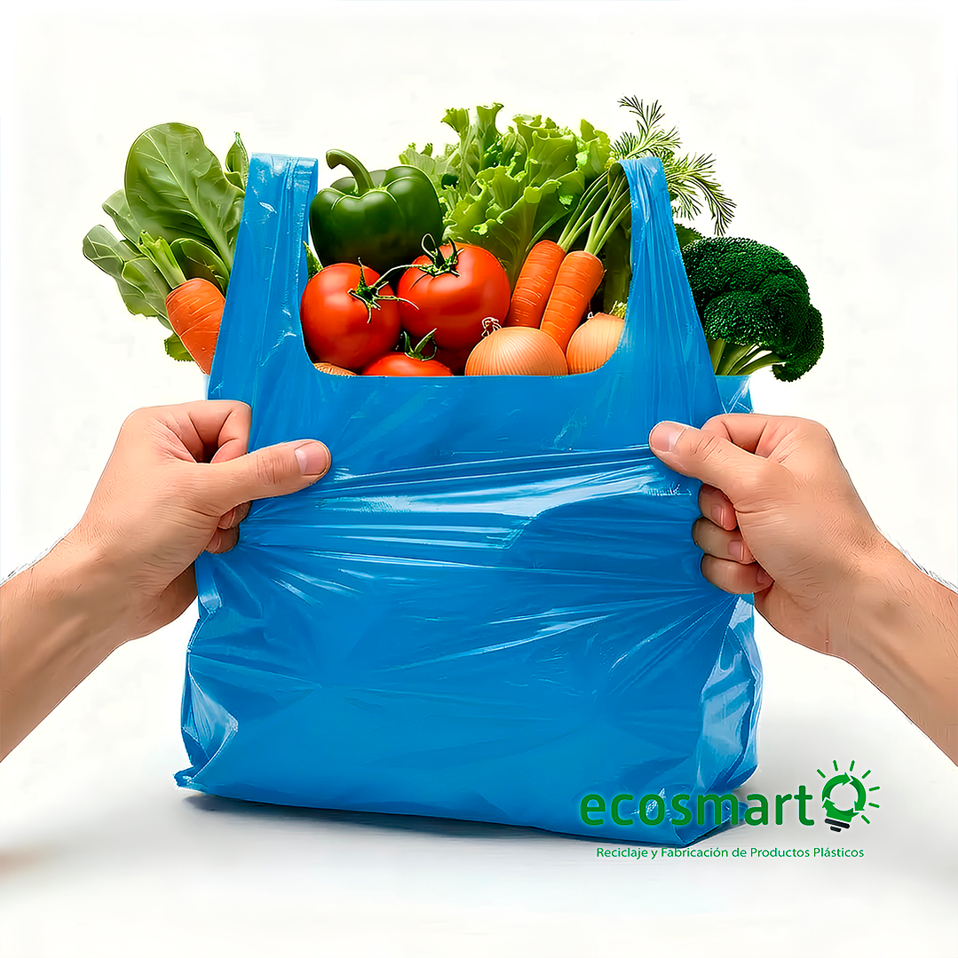 Bolsa Tipo Camiseta Color Azul - 33cmx40cm - 100 unidades 3