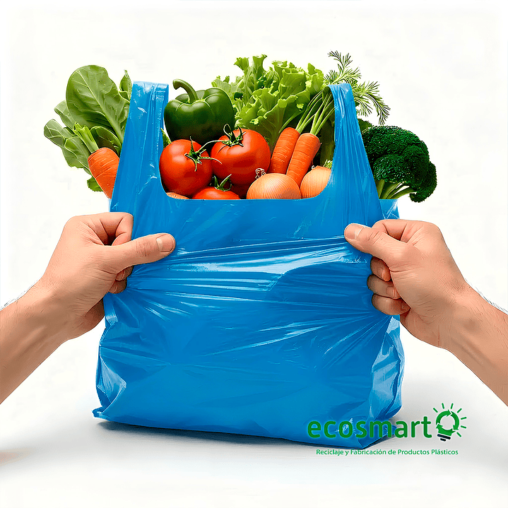 Bolsa Tipo Camiseta Color Azul  60cmx70cm - 100 unidades 5