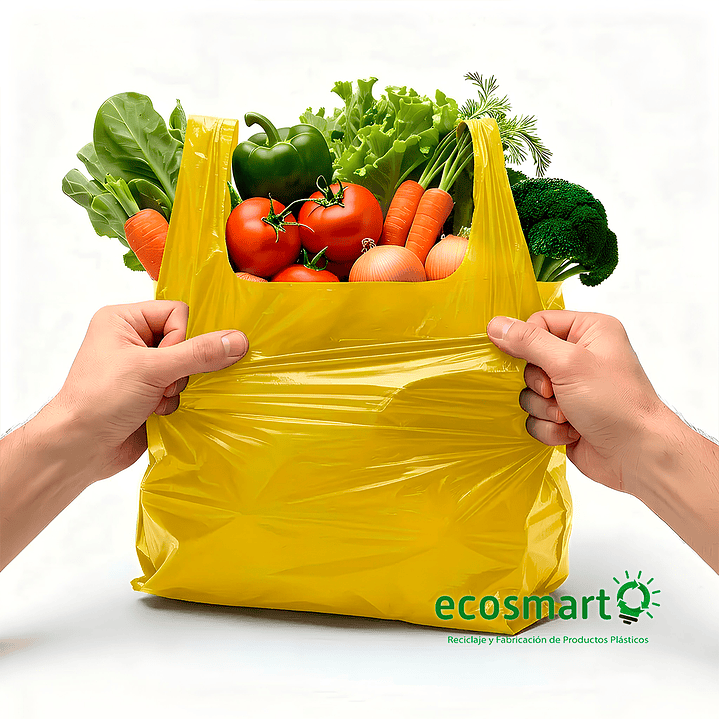 Bolsa Tipo Camiseta Color Amarillo - 33cmx40cm - 100 unidades 4