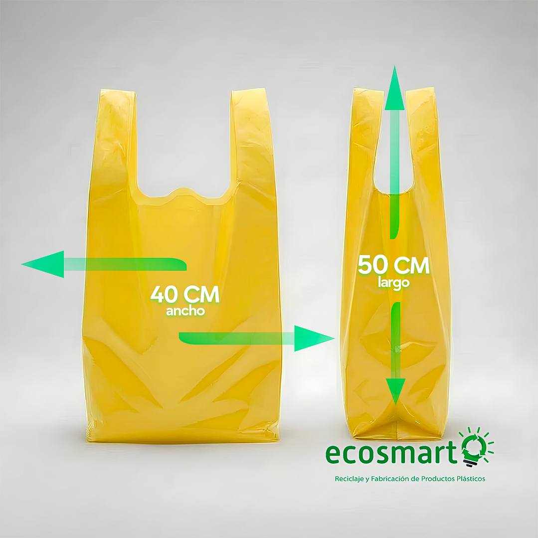 Bolsa Tipo Camiseta Color Amarillo - 40cmx50cm - 100 unidades 2